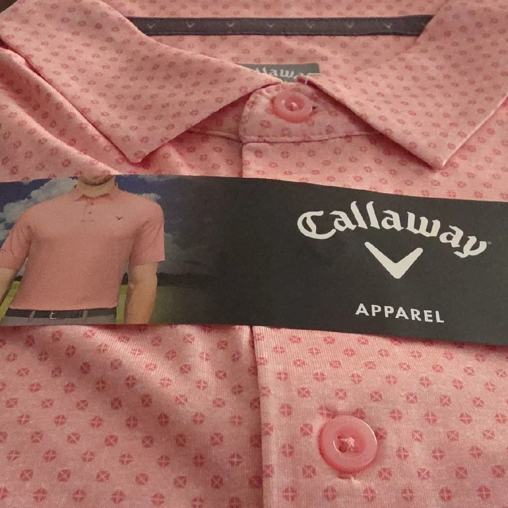 Callaway Golf Men's Pink Polo Shirt Size Large - Picture 9 of 9